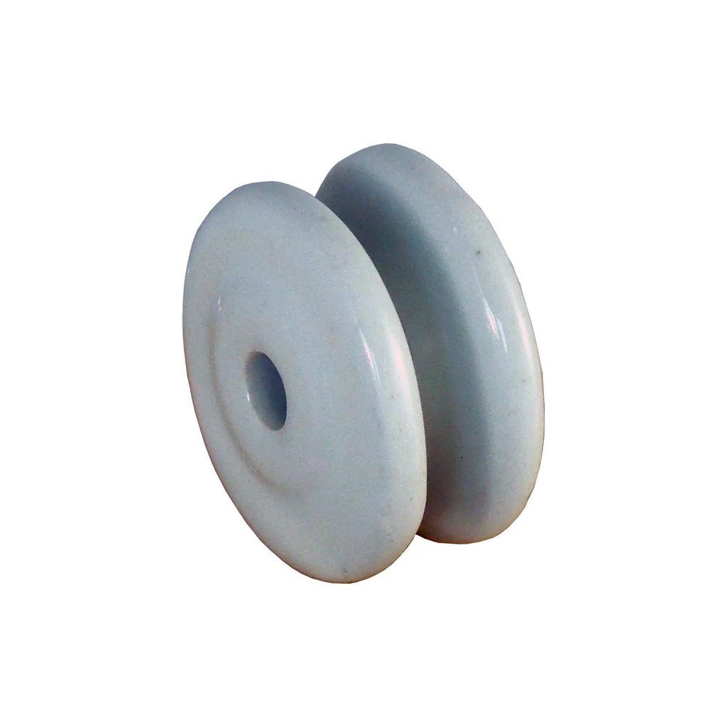 Bobbin Reel Insulator porcelain off white - Back View