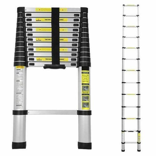 3.8M Single Telescopic Ladder - Back View